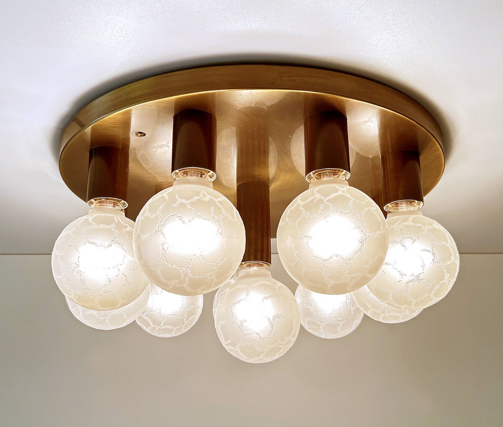 Large Vintage Brass Ceiling Light
