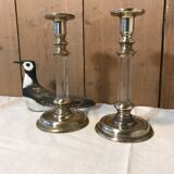 Pair of vintage brass candle holders