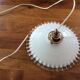 Old hanging lamp in dented opaline