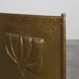 Écran de cheminée en cuivre martelé Art Déco élégant, France années 1920