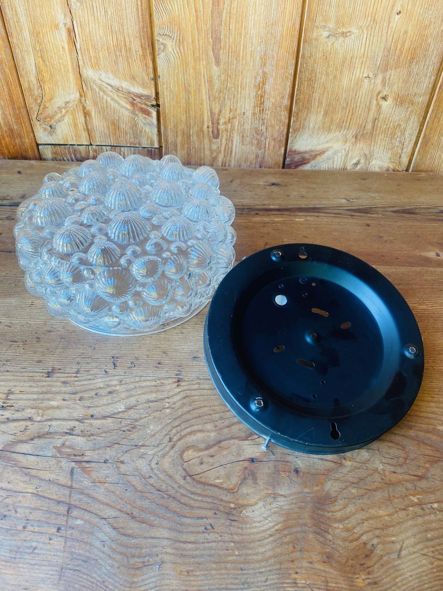 Vintage 1960s bubble glass ceiling light.