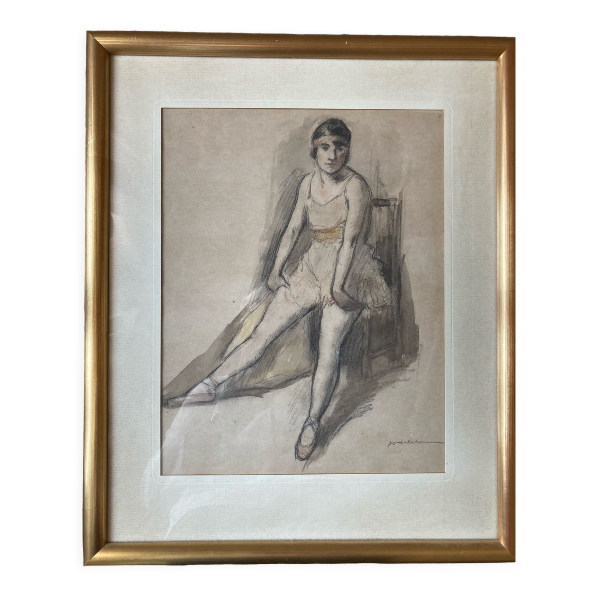 Dessin danseuse dans sa loge - Charle Emmanuel Jodelet