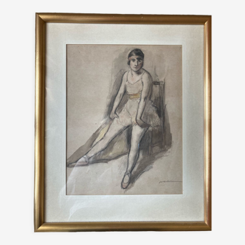 Drawing dancer in her dressing room - Charle Emmanuel Jodelet