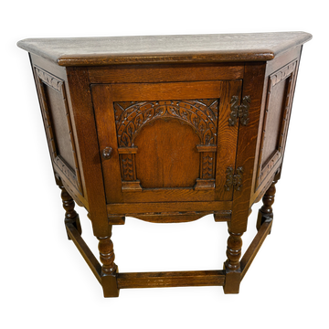 Vintage Old Charm Furniture Canted Side Cabinet English Country House  1970