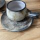 Vallauris set from the 1960s, coffee pot, milk jug, and cups by Félix Céram.