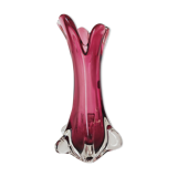Vase Murano splash pink glass