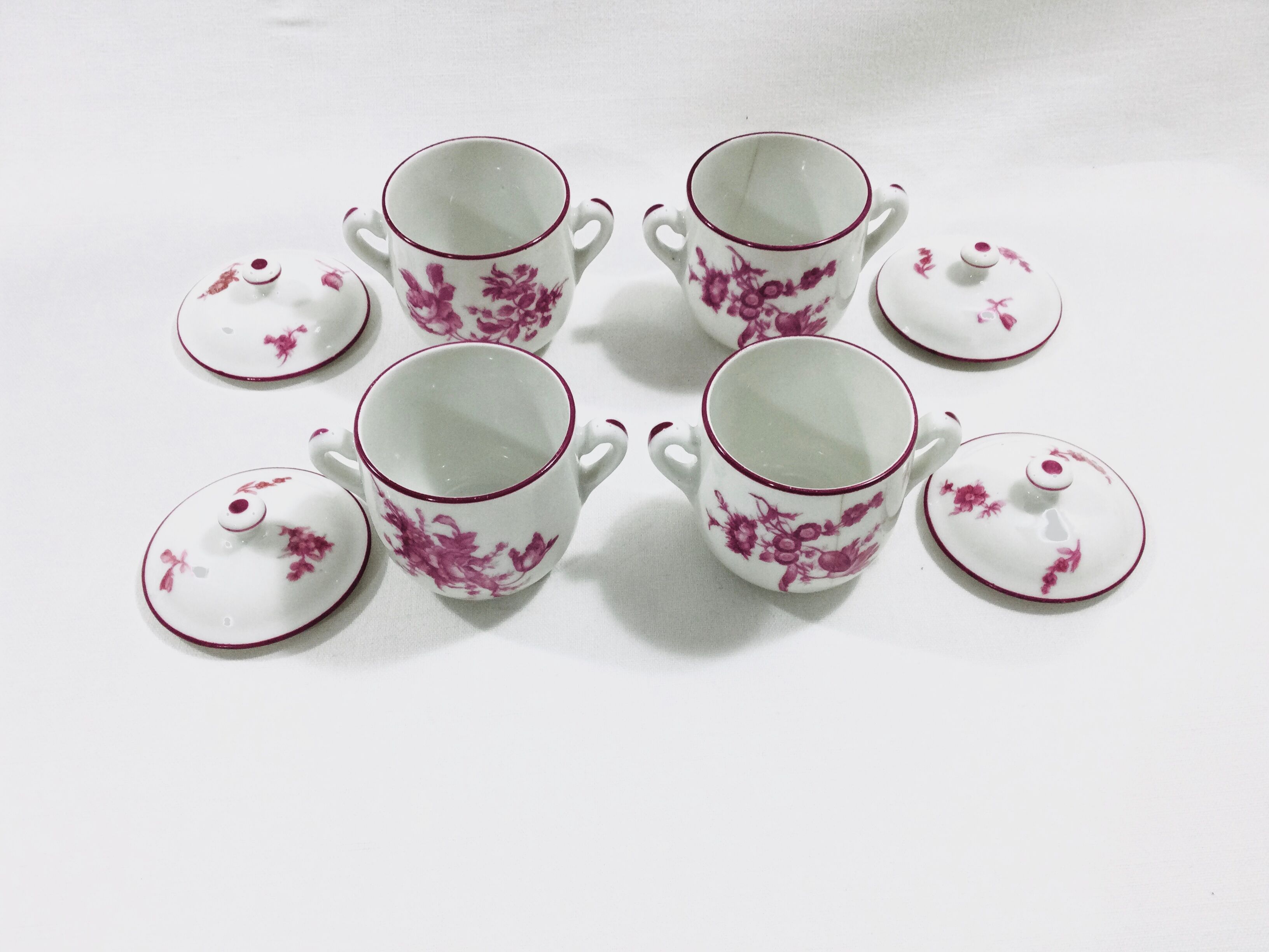 Set de 4 pots à crème en porcelaine de Limoges - Raynaud