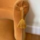 Mustard velvet toad armchair