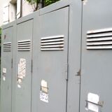 Grey metal industrial cloakroom