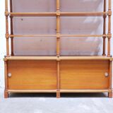 Vintage wooden bookshelf library