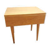 Scandinavian-style varnished wooden bedside table / vintage 60s-70s