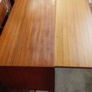 Vintage Scandinavian teak sideboard with writing surface, 1960s.