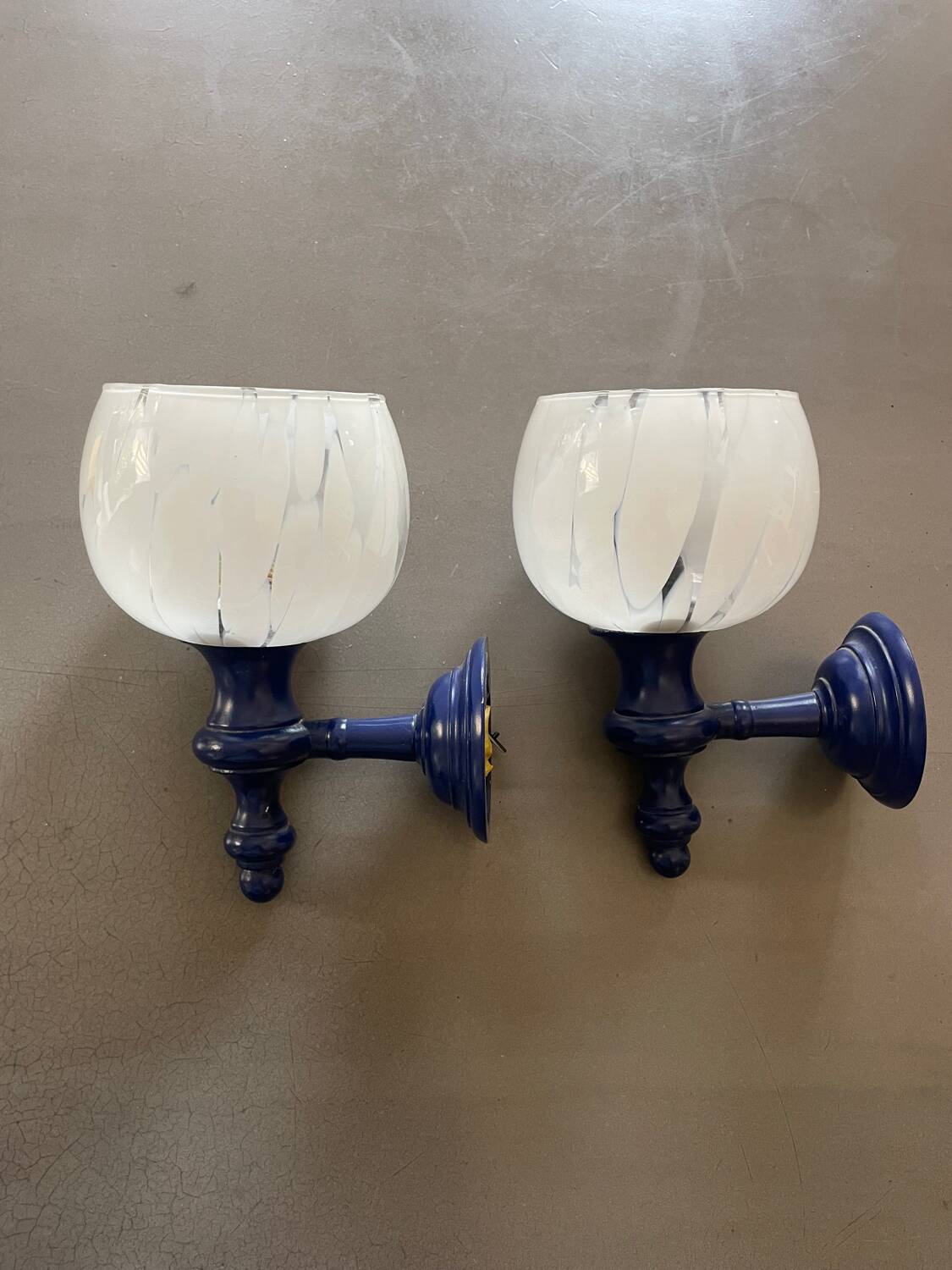 Pair of vintage 70s wall lights