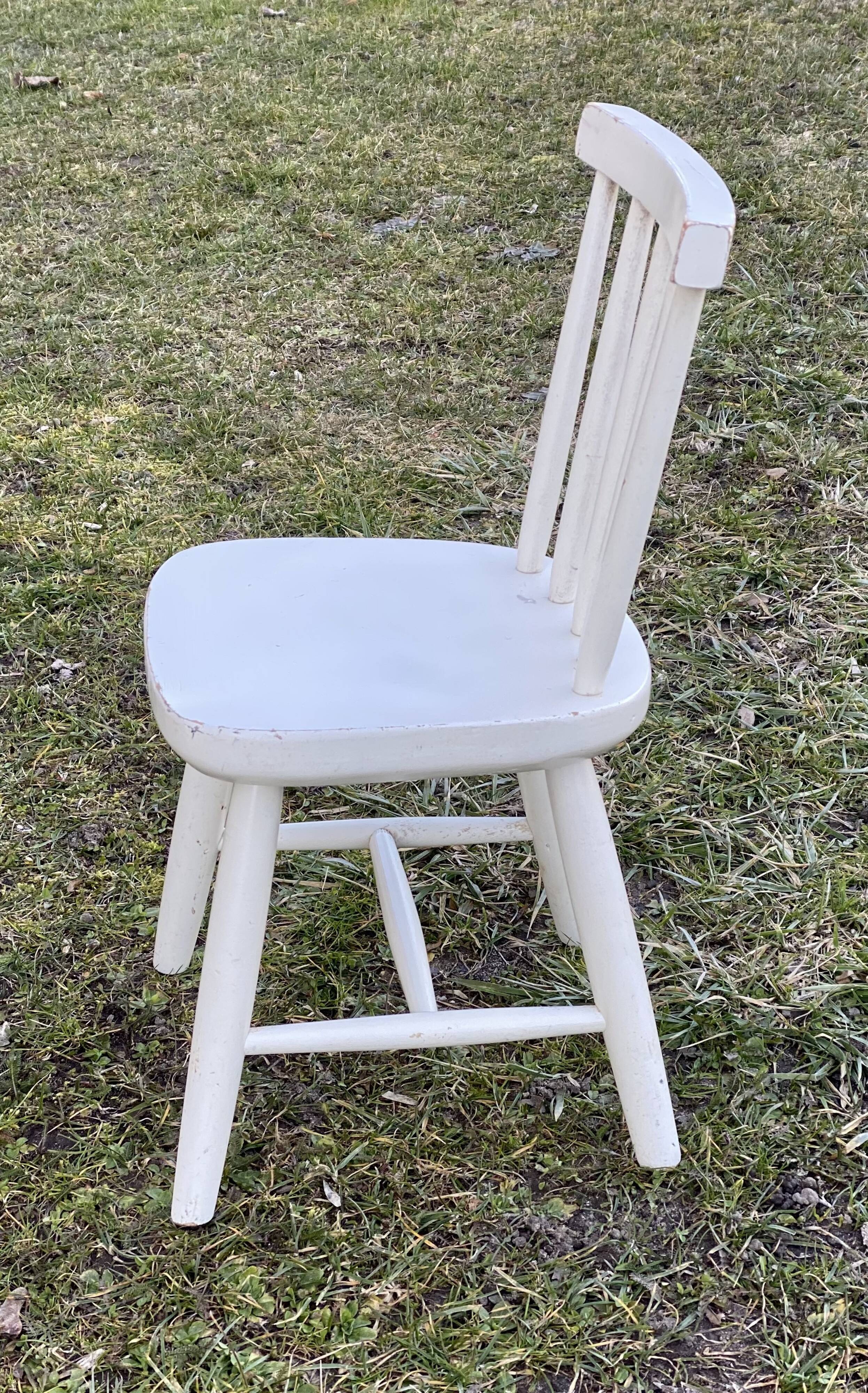 Vintage 1970s children's chair painted wood