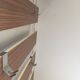 Slatted wall coat rack with mirror, modernist design, 1960s