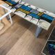 1970s Belgian Ceramic Mosaic Coffee Table by Belarti/Denisco — Multicolour Tiles, Black Metal Frame