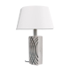 White table lamp with black free hand decorations by Per Linnemann-Schmidt