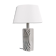 White table lamp with black free hand decorations by Per Linnemann-Schmidt