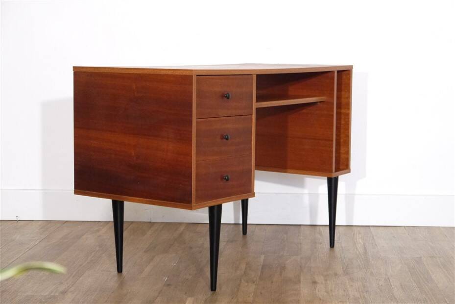 Bureau vintage scandinave en bois 1960