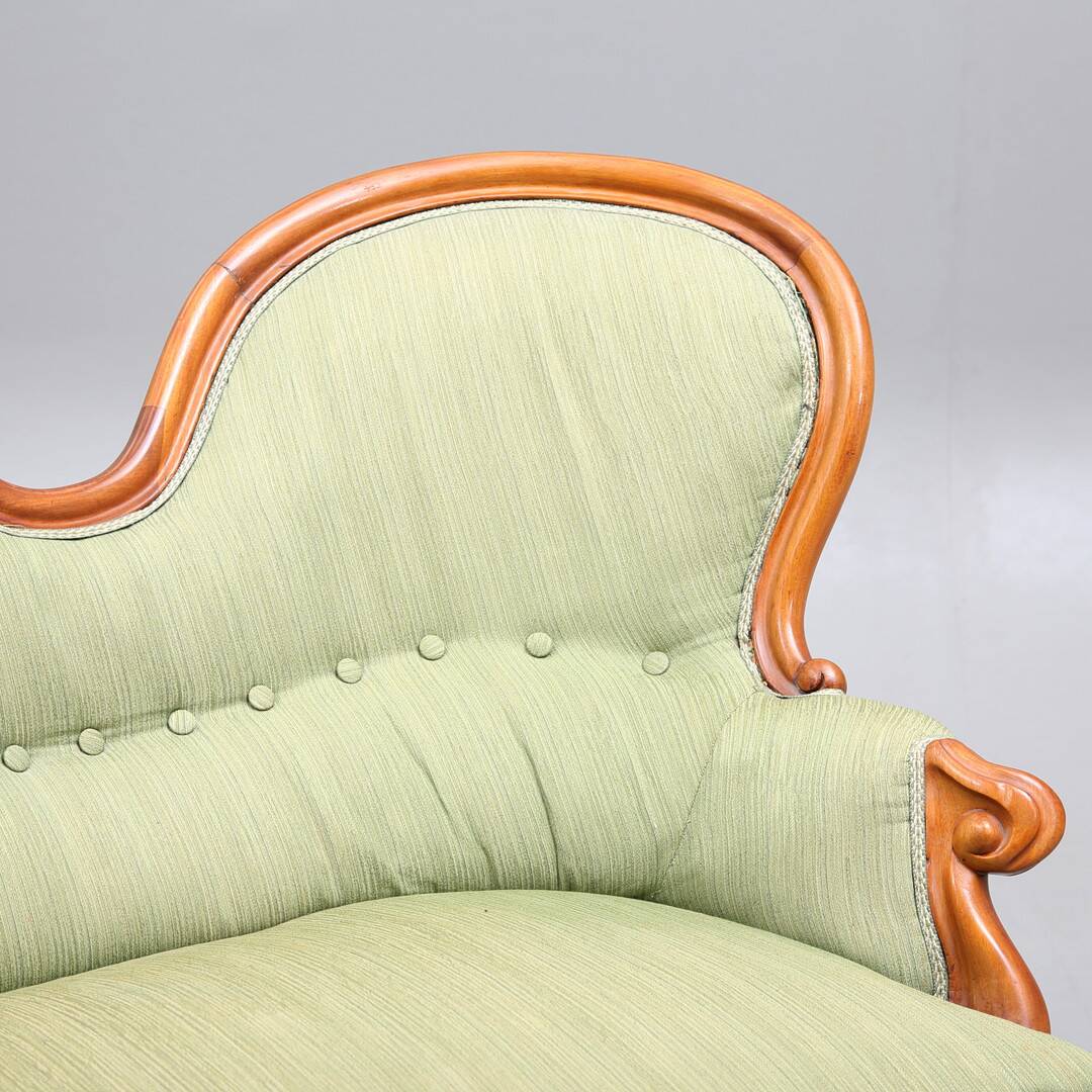Neo-Rococo Sofa — 18th/20th Century Style — Carved Wooden Details — W 164 c