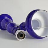 Baluster-shaped Cobalt Blue Glass Table Lamps, Rosdala Glassworks 1960, Set of 2