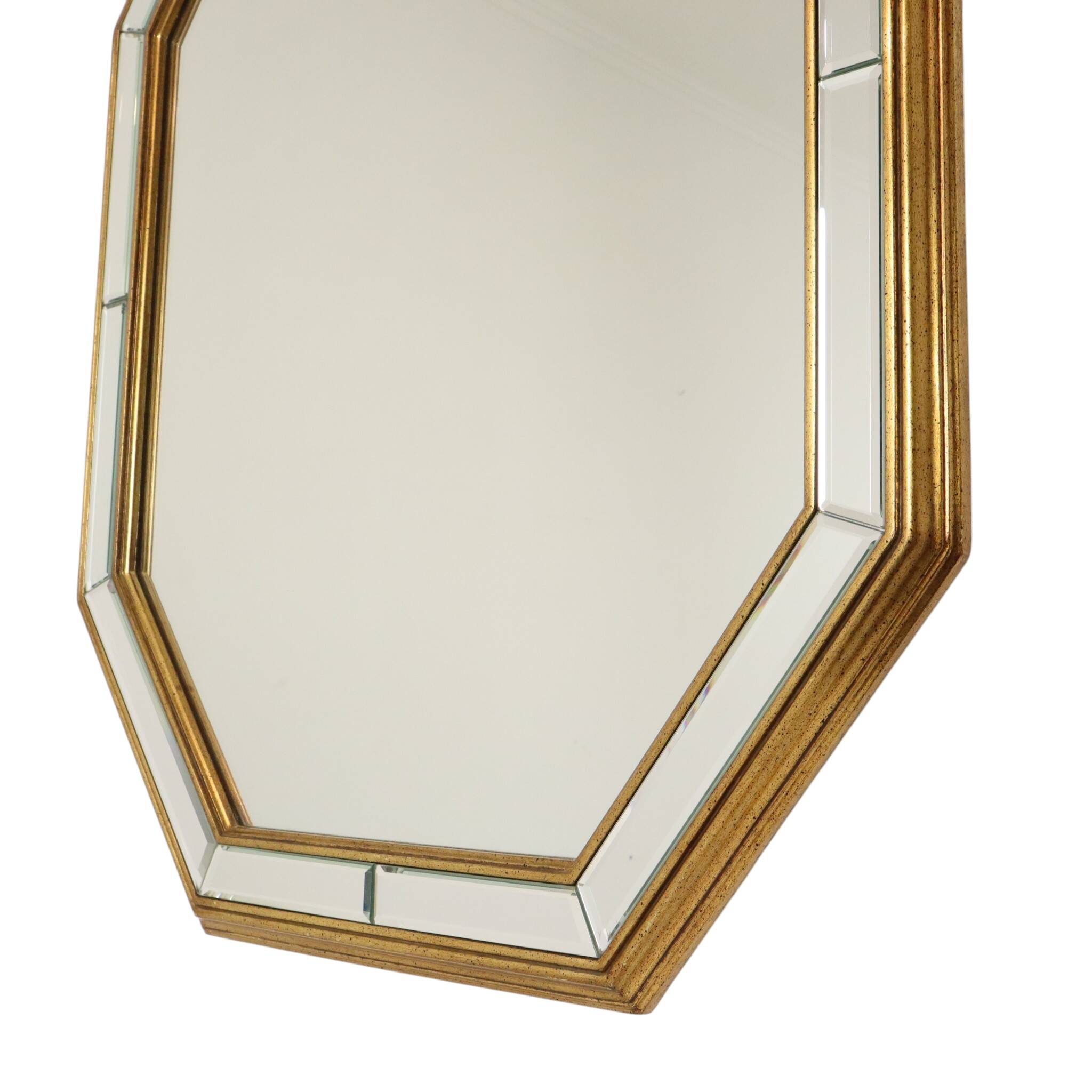Grand miroir octogonal Deknudt, style Hollywood Regency