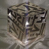 Moroccan lamp with calligraphy square-to-square-lay lamp