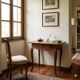 Antique writing desk in carved walnut, Italy, 19th century.