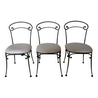 3 metal fabric chairs