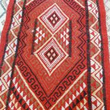 Berber red carpet handmade in pure wool