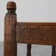 19th Century Spanish Hand-Carved oak Side Chair with Velour Seat