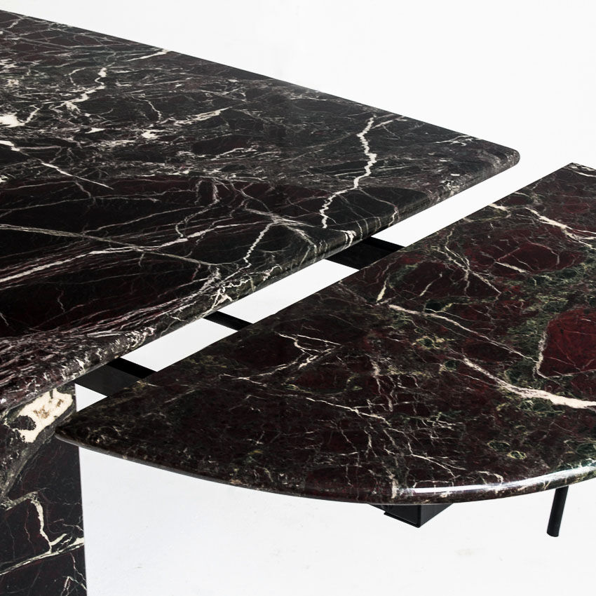 Vintage marble dining table with two extensions, Italy, 80's