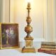 Ancient Venetian lamp in polychrome carved wood