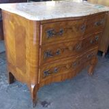 Chest of drawers inlaid on marble Louis XV style