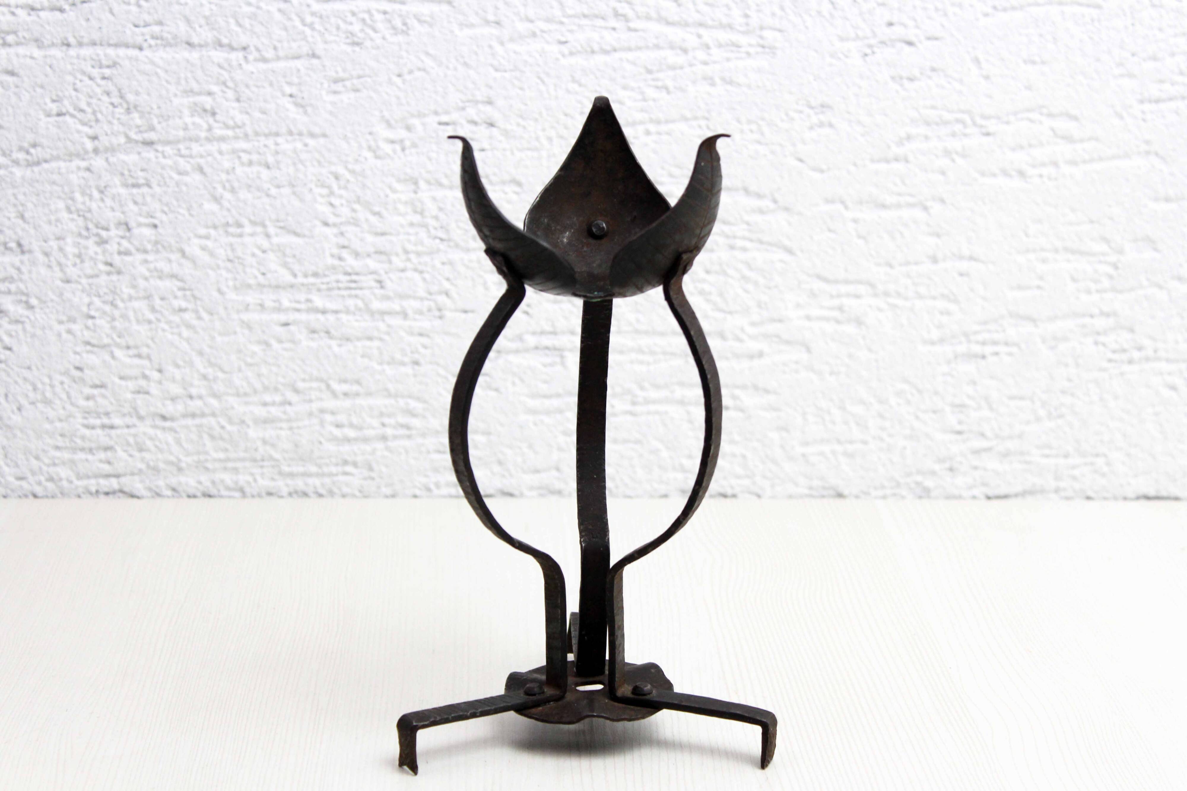 Bougeoir en fer design naturel