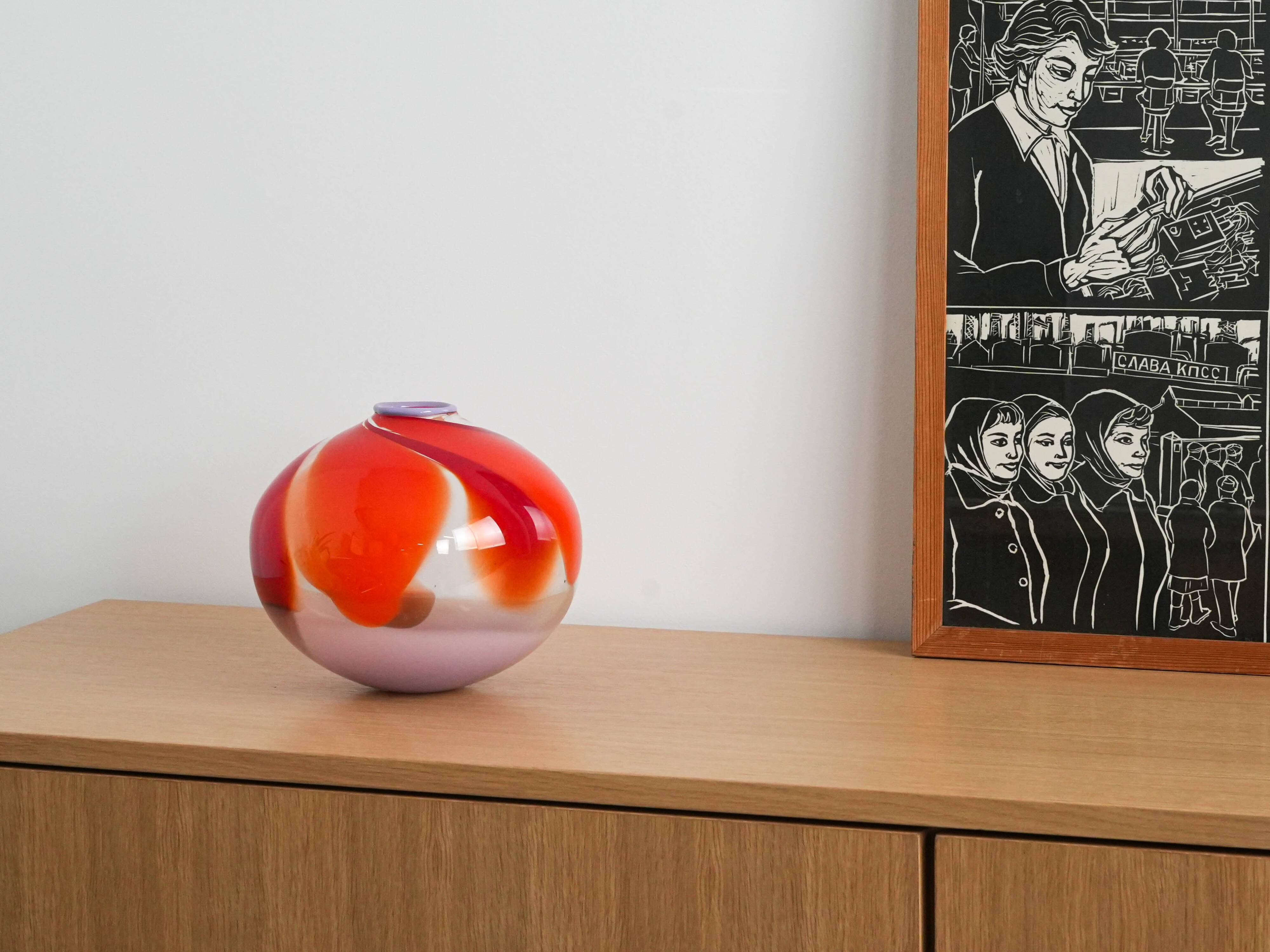 Vase, Murano glass, Italian design, 1960s, made in Italy