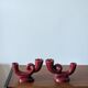 2 vintage Bordeaux ceramic candle holders