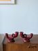 2 bougeoirs vintages bordeaux en céramique