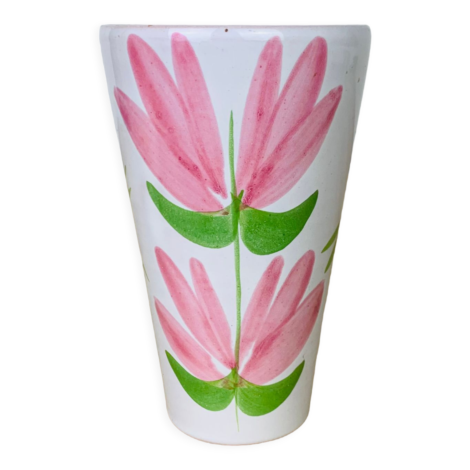 Vase Robert Picault flower motif Vallauris