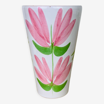 Vase Robert Picault motif fleurs Vallauris