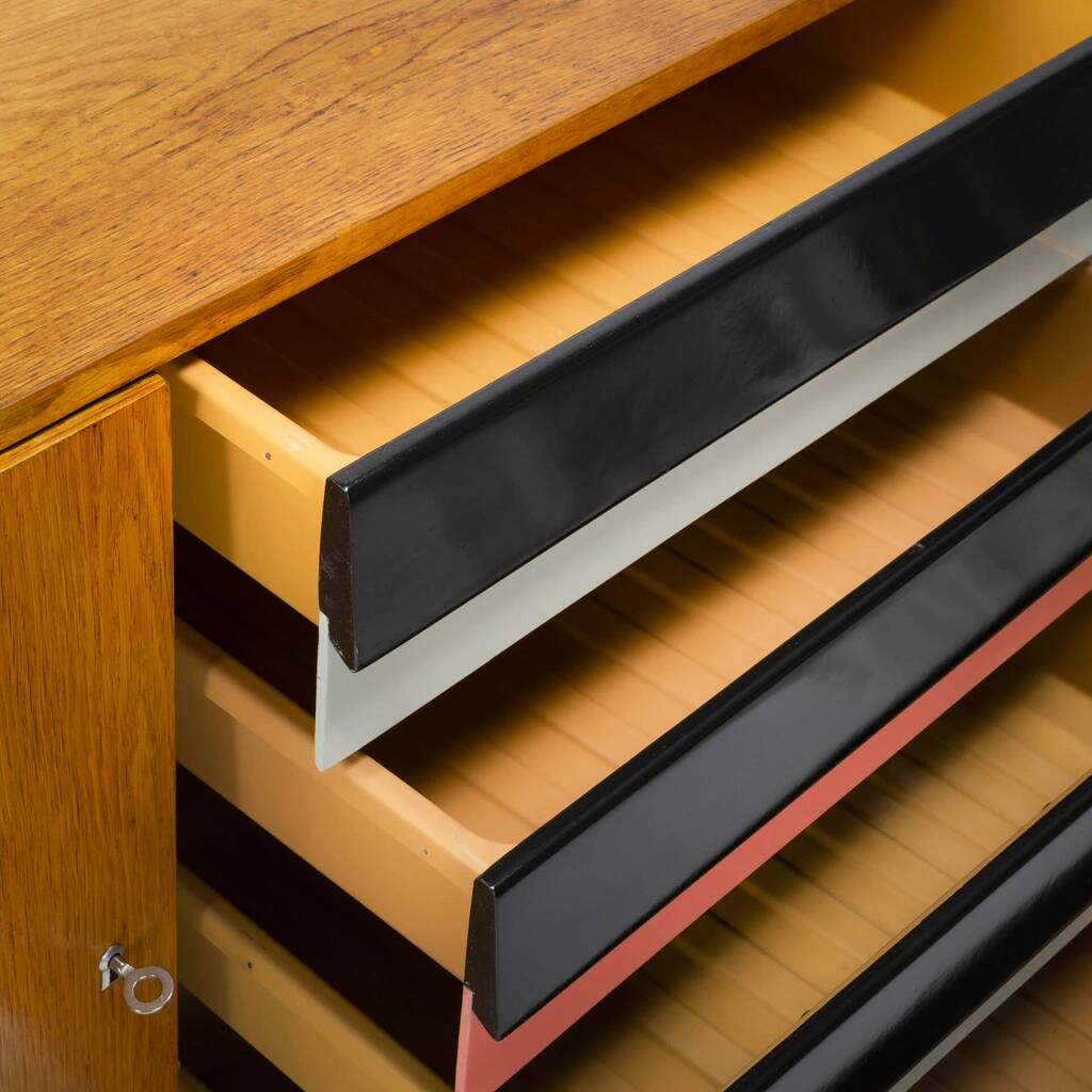 Original U-458 cabinet designed by Jiří Jiroutek in 1958 -  Black & Pink