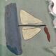 Decorative handcrafted dish – glazed earthenware, marine decor – 80s/90s