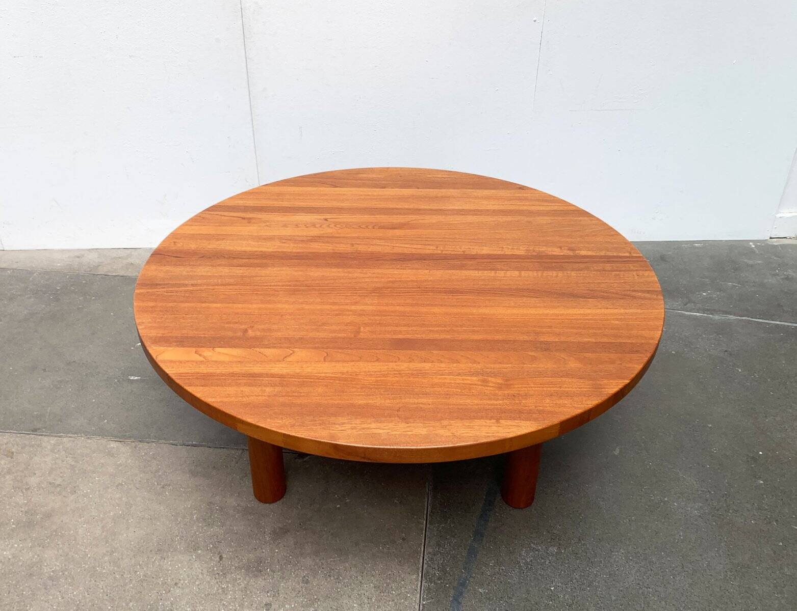 Large Danish brutalist coffee table in solid teak, 1960s.