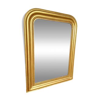 19th century wood and gilded stucco mirror