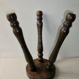 Solid pine tripod stool, rustic style