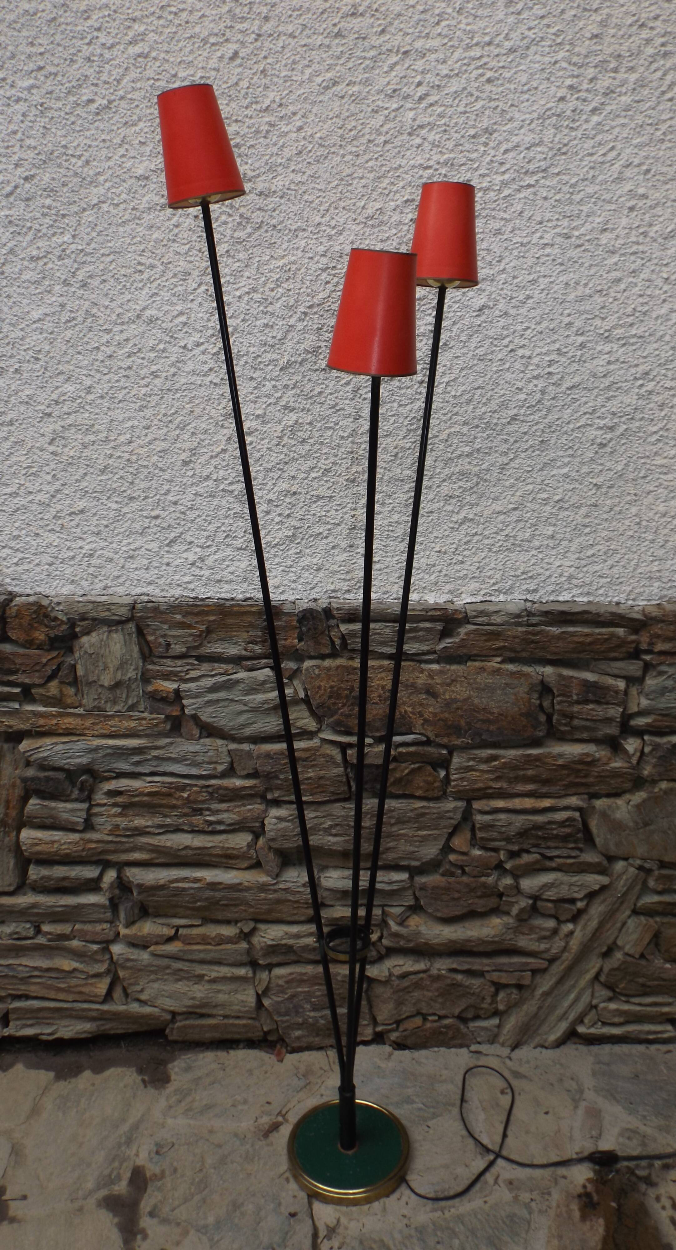 Lampadaire 3 feux années 50