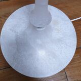 Solid alabaster floor lamp with metal trim from the 70s