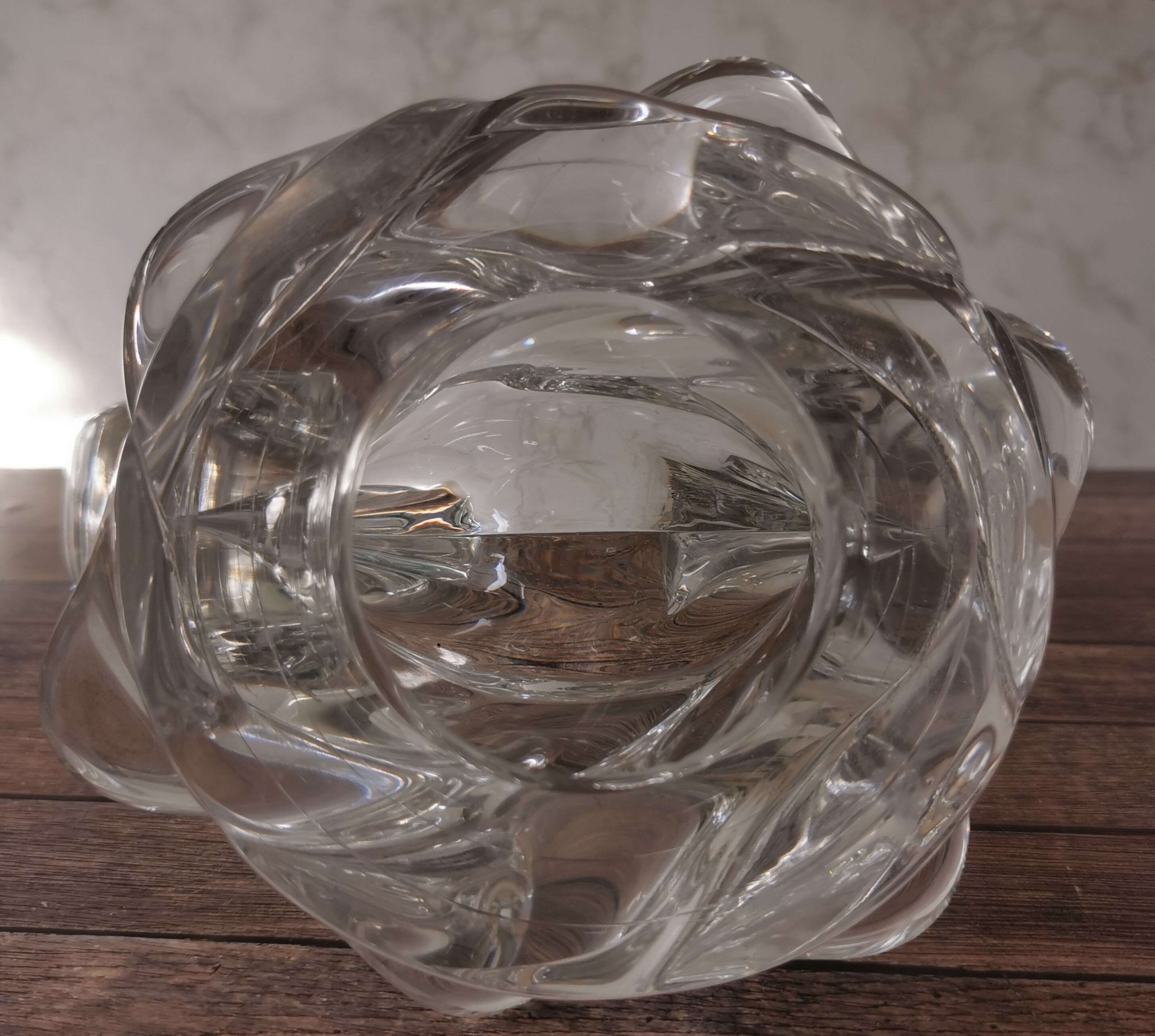 Pair of candle holders two crystal branches