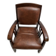 Colonial armchair in teak and leather