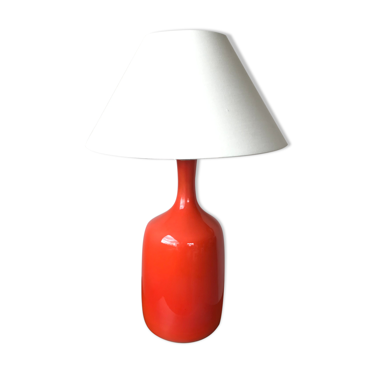 Lampe en céramique orange